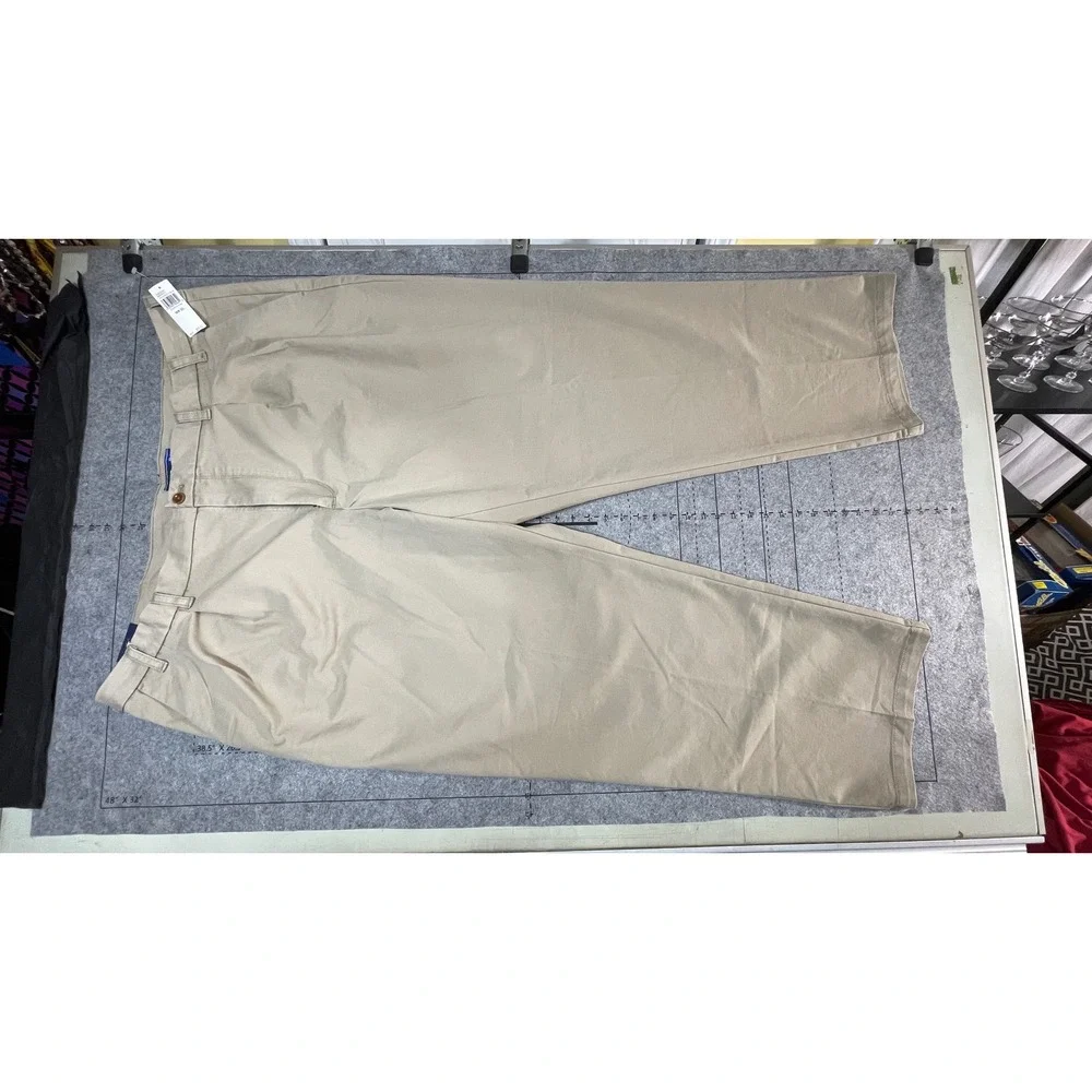 IZOD Performance Stretch‎ Big Tall Chino Pants Cedarwood Khaki 50W 32L
